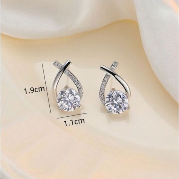 3 For 26 - Cross Rhinestone Stud Earrings - Picture 2 of 3